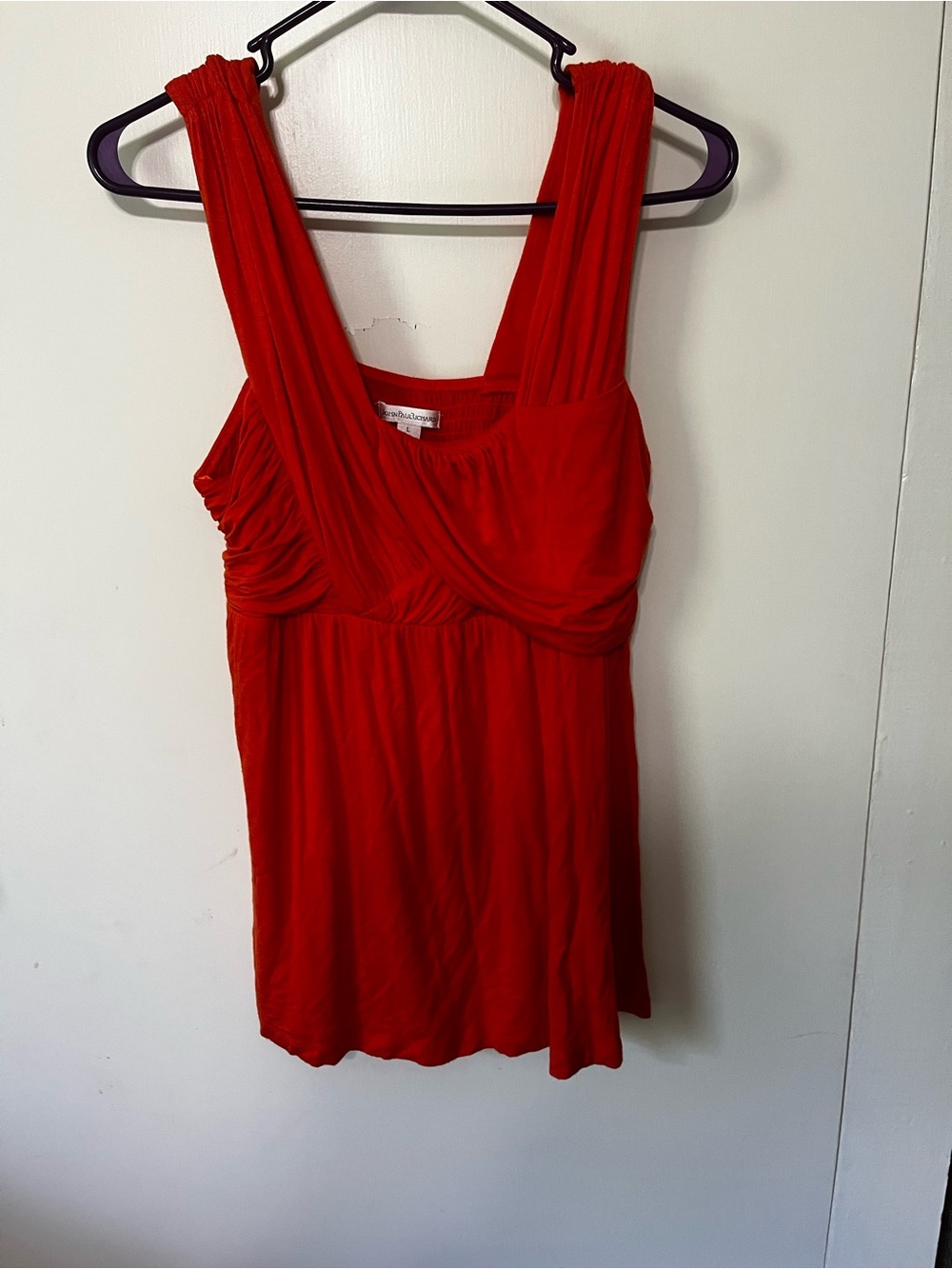 JohnPaulRichard Vibrant Red Draped Tank Top